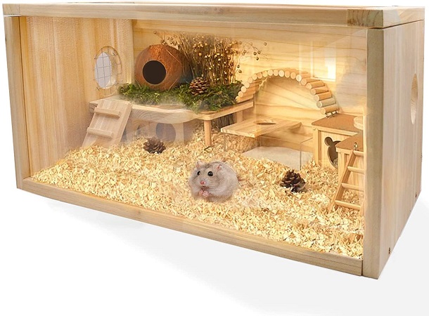 wooden hamster cage