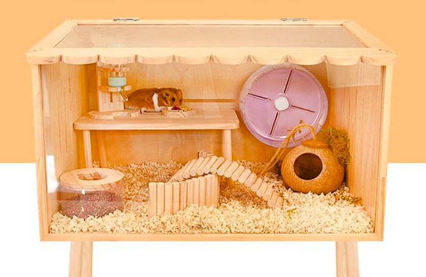 wood hamster cage