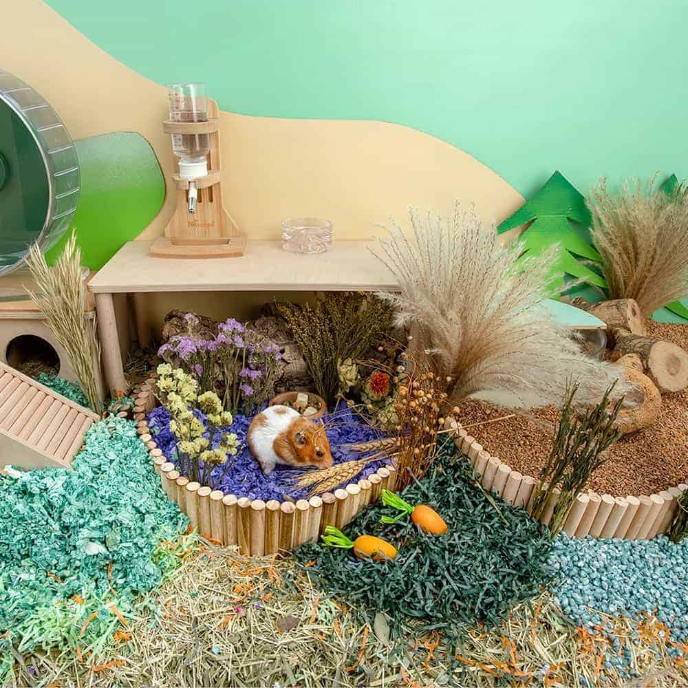 Natural Hamster Bedding - Flowers, Herbs, Sprays, Treat Cereal Grain For Cage Habitat Enclosure Decor - Hamster Chews For Dwarf Syrian Gerbils, Mice